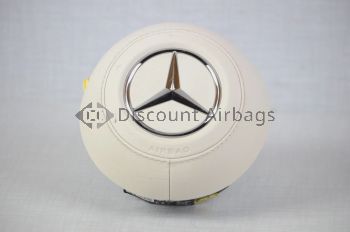 Driver Steering Wheel Airbag Leather Beige OEM