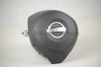 LH Driver Wheel Airbag Black Genuine OEM White Emblem